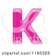 3d Pink Jelly Capital Alphabet Letter K