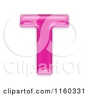 3d Pink Jelly Capital Alphabet Letter T
