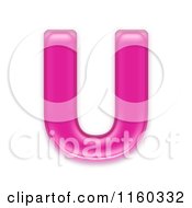 Poster, Art Print Of 3d Pink Jelly Capital Alphabet Letter U