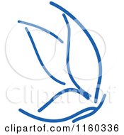 Clipart Of A Simple Navy Blue Butterfly Version 2 Royalty Free Vector Illustration