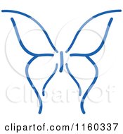 Clipart Of A Simple Navy Blue Butterfly Version 3 Royalty Free Vector Illustration
