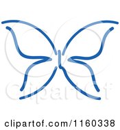 Clipart Of A Simple Navy Blue Butterfly Version 4 Royalty Free Vector Illustration