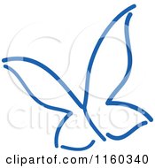 Clipart Of A Simple Navy Blue Butterfly Version 6 Royalty Free Vector Illustration
