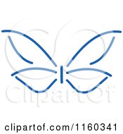 Clipart Of A Simple Navy Blue Butterfly Version 7 Royalty Free Vector Illustration