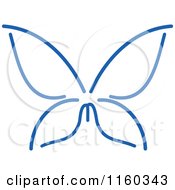 Clipart Of A Simple Navy Blue Butterfly Version 9 Royalty Free Vector Illustration
