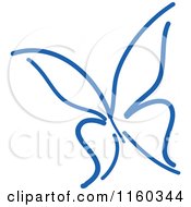 Clipart Of A Simple Navy Blue Butterfly Version 10 Royalty Free Vector Illustration