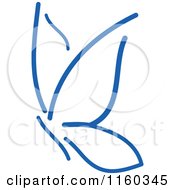 Clipart Of A Simple Navy Blue Butterfly Version 11 Royalty Free Vector Illustration