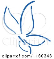 Clipart Of A Simple Navy Blue Butterfly Version 12 Royalty Free Vector Illustration