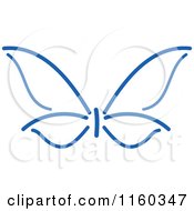 Clipart Of A Simple Navy Blue Butterfly Version 13 Royalty Free Vector Illustration