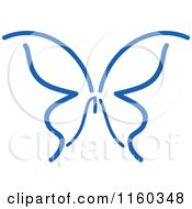 Clipart Of A Simple Navy Blue Butterfly Version 14 Royalty Free Vector Illustration