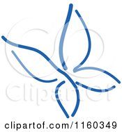 Clipart Of A Simple Navy Blue Butterfly Version 15 Royalty Free Vector Illustration