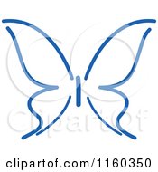 Clipart Of A Simple Navy Blue Butterfly Version 16 Royalty Free Vector Illustration