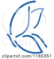 Clipart Of A Simple Navy Blue Butterfly Version 17 Royalty Free Vector Illustration