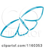 Clipart Of A Simple Blue Butterfly Royalty Free Vector Illustration