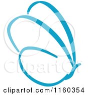Clipart Of A Simple Blue Butterfly Version 2 Royalty Free Vector Illustration