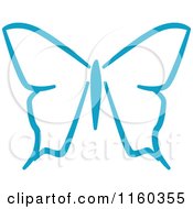 Clipart Of A Simple Blue Butterfly Version 3 Royalty Free Vector Illustration