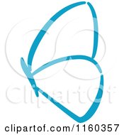 Clipart Of A Simple Blue Butterfly Version 5 Royalty Free Vector Illustration
