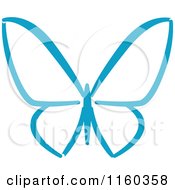 Clipart Of A Simple Blue Butterfly Version 6 Royalty Free Vector Illustration