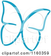 Clipart Of A Simple Blue Butterfly Version 7 Royalty Free Vector Illustration