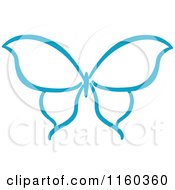Clipart Of A Simple Blue Butterfly Version 8 Royalty Free Vector Illustration