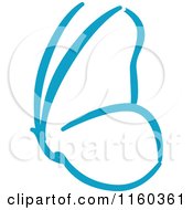 Clipart Of A Simple Blue Butterfly Version 9 Royalty Free Vector Illustration
