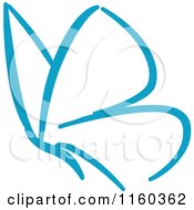Clipart Of A Simple Blue Butterfly Version 10 Royalty Free Vector Illustration