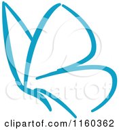 Poster, Art Print Of Simple Blue Butterfly Version 10