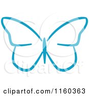 Clipart Of A Simple Blue Butterfly Version 11 Royalty Free Vector Illustration