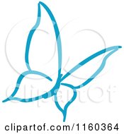 Clipart Of A Simple Blue Butterfly Version 12 Royalty Free Vector Illustration