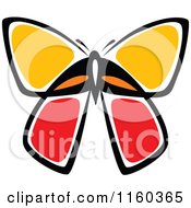 Clipart Of A Red And Orange Butterfly Royalty Free Vector Illustration