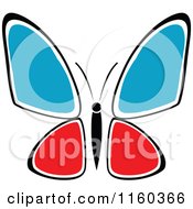 Poster, Art Print Of Red And Blue Butterfly