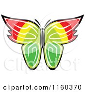 Clipart Of A Colorful Butterfly 3 Royalty Free Vector Illustration
