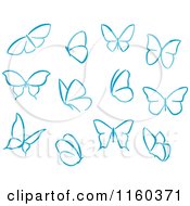 Poster, Art Print Of Simple Blue Butterflies