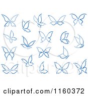 Poster, Art Print Of Simple Navy Blue Butterflies