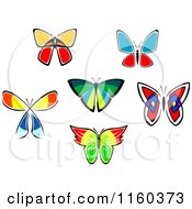 Clipart Of Colorful Butterflies Royalty Free Vector Illustration
