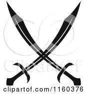 Clipart Of Black And White Crossed Swords Version 3 Royalty Free Vector Illustration by Vector Tradition SM