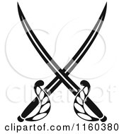 Poster, Art Print Of Black And White Crossed Swords Version 7
