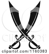 Clipart Of Black And White Crossed Swords Version 10 Royalty Free Vector Illustration by Vector Tradition SM
