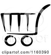 Clipart Of A Black And White Shopping Cart Version 4 Royalty Free Vector Illustration by Vector Tradition SM
