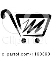 Poster, Art Print Of Black And White Shopping Cart Version 7