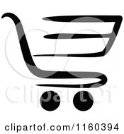 Poster, Art Print Of Black And White Shopping Cart Version 8
