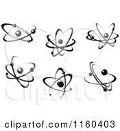 Clipart Of Black And White Atoms 2 Royalty Free Vector Illustration