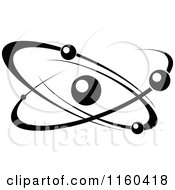 Clipart Of A Black And White Atom 7 Royalty Free Vector Illustration