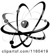 Clipart Of A Black And White Atom 8 Royalty Free Vector Illustration