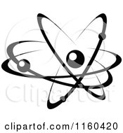 Clipart Of A Black And White Atom 9 Royalty Free Vector Illustration