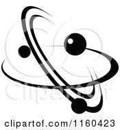 Clipart Of A Black And White Atom 12 Royalty Free Vector Illustration