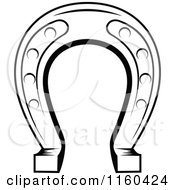 Clipart Of A Black And White Horseshoe 6 Royalty Free Vector Illustration