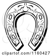 Clipart Of A Black And White Horseshoe 9 Royalty Free Vector Illustration by Vector Tradition SM