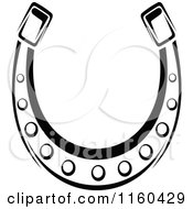 Clipart Of A Black And White Horseshoe 11 Royalty Free Vector Illustration