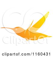 Clipart Of A Gradient Orange Hummingbird 2 Royalty Free Vector Illustration